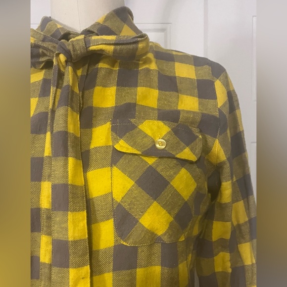 Yellow and gray gingham button down shirt - Picture 8 of 8